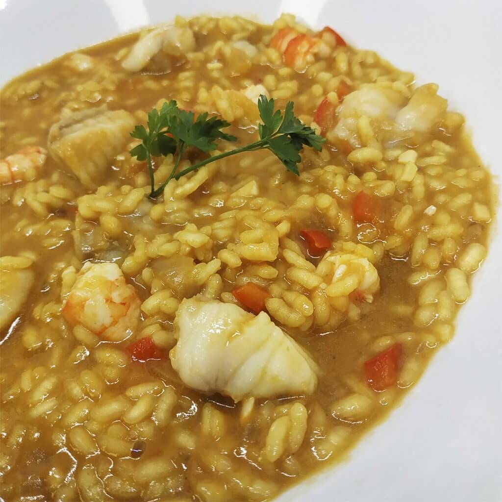 Arroz Meloso Con Rape Y Gambas - Corporis Sanum