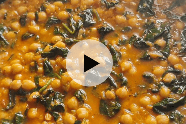 esparragos de espinacas con garbanzos Recetas