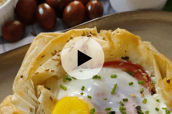 Huevos al nido crujientes con queso