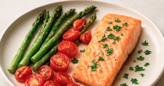 Salmón al horno con verduras